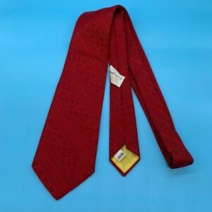 Vintage Tiffany Collection Red Geometric Pattern Silk Men's Classic Neck‎ Tie